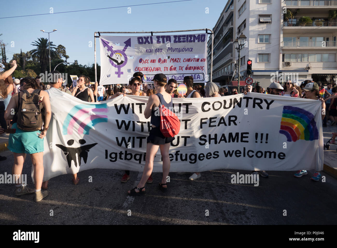 Atene, Grecia. 09a giugno 2018. Athens Pride Parade della comunità LGBT in Piazza Syntagma Credito: Rainboweyes/Alamy Live News Foto Stock