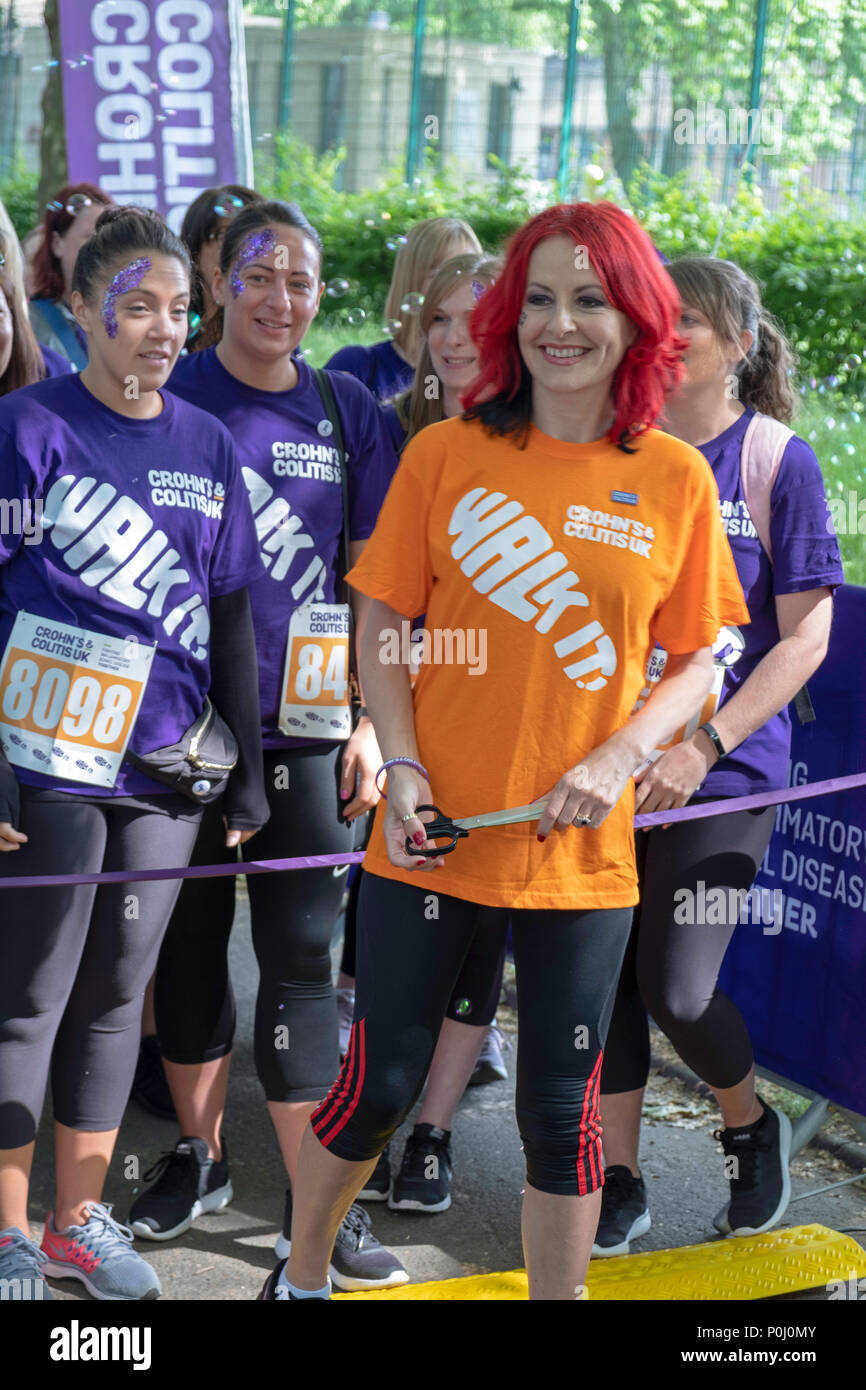 Londra, Regno Unito. Il 9 giugno 2018. Carrie concedere a di Crohn e Colitus UK 'Cammina' 2018 Credit: Antonio Patrizi/Alamy Live News Foto Stock