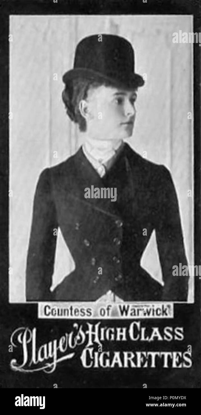 Daisy Greville Contessa di Warwick giocatori sigarette card post 1890 Foto Stock