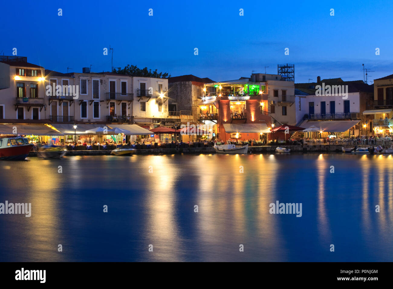 Rethimno marina al crepuscolo Foto Stock