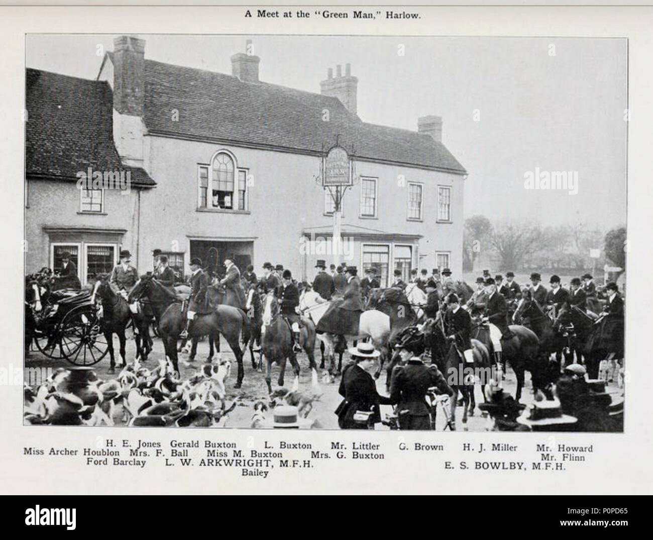 Foglie di un diario di caccia in Essex p.328 - Il Green Man pub harlow essex. Foto Stock