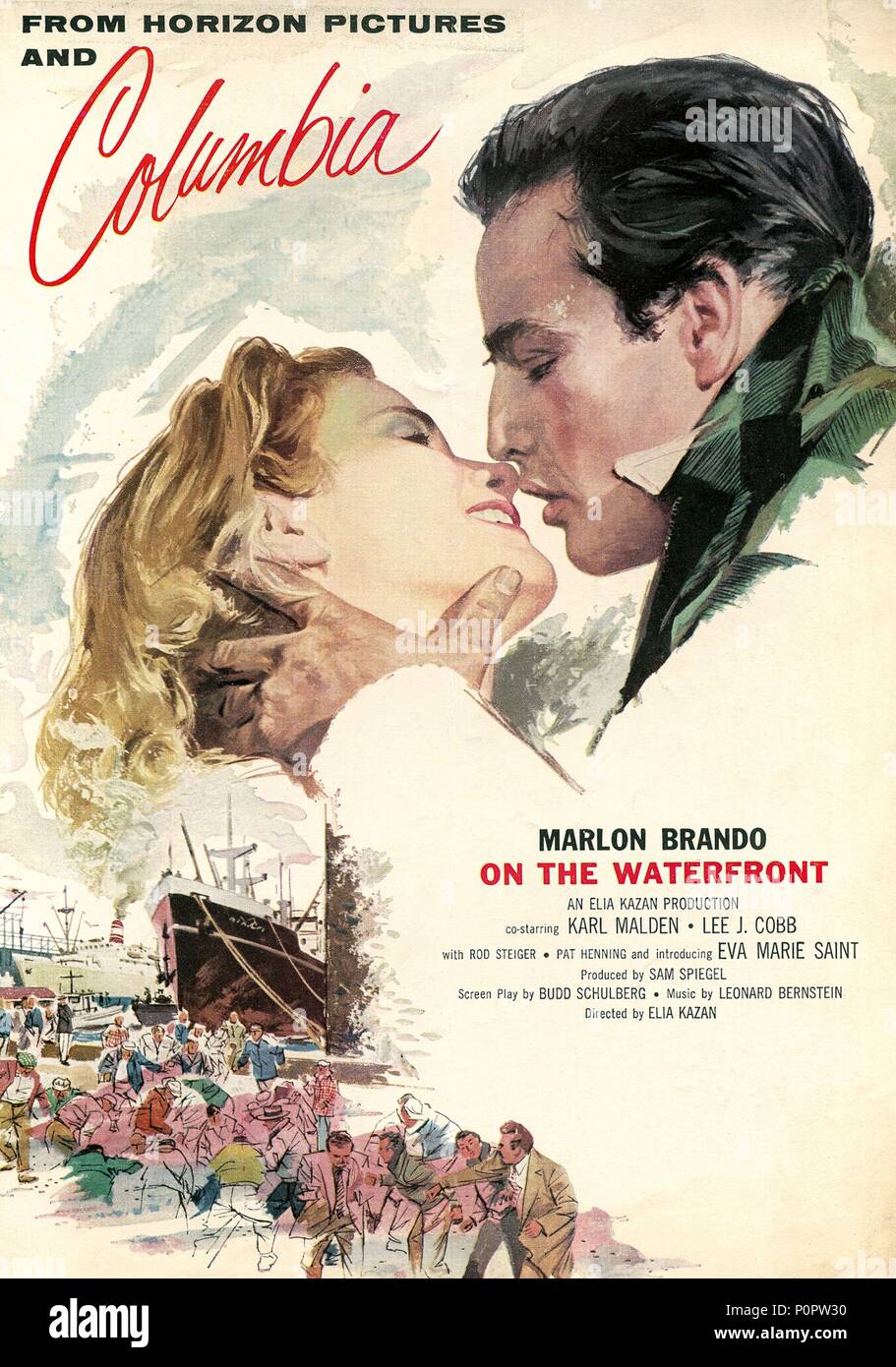 Pellicola originale titolo: sul lungomare. Titolo italiano: sul lungomare. Regista: Elia Kazan. Anno: 1954. Credito: Columbia Pictures / Album Foto Stock