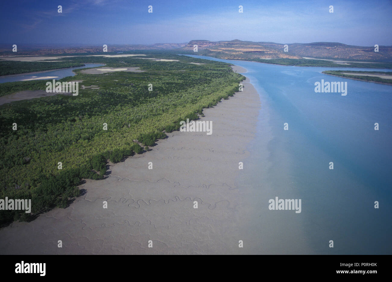 Veduta aerea del fiume Mitchell (MITCHELL PLATEAU) KIMBERLEY, Australia occidentale Foto Stock