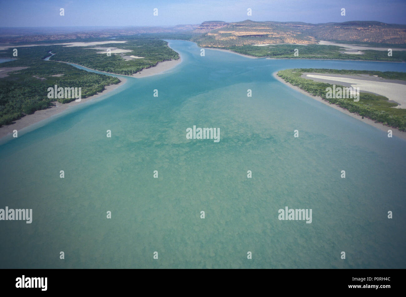 Veduta aerea del fiume Mitchell (MITCHELL PLATEAU) KIMBERLEY, Australia occidentale Foto Stock