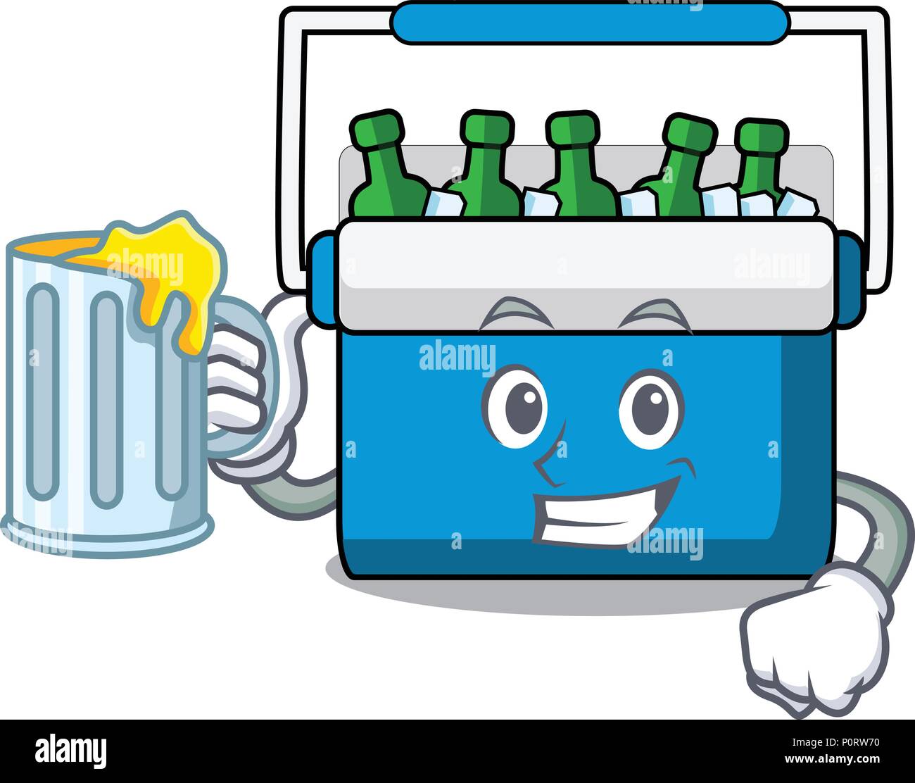 Con succo sacchetto da freezer mascotte cartoon Illustrazione Vettoriale