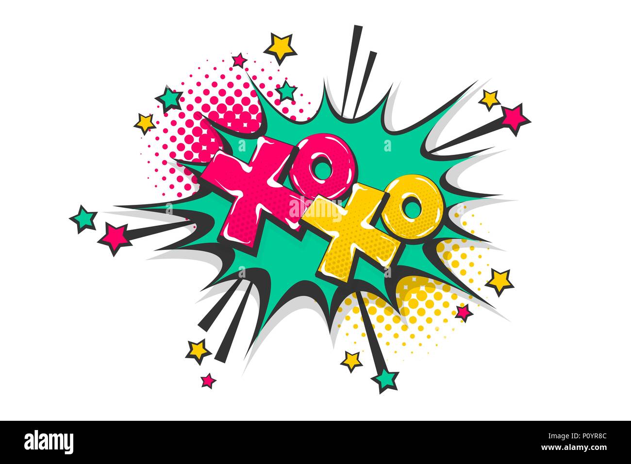 Xoxo pop art fumetto testo discorso bolla Illustrazione Vettoriale