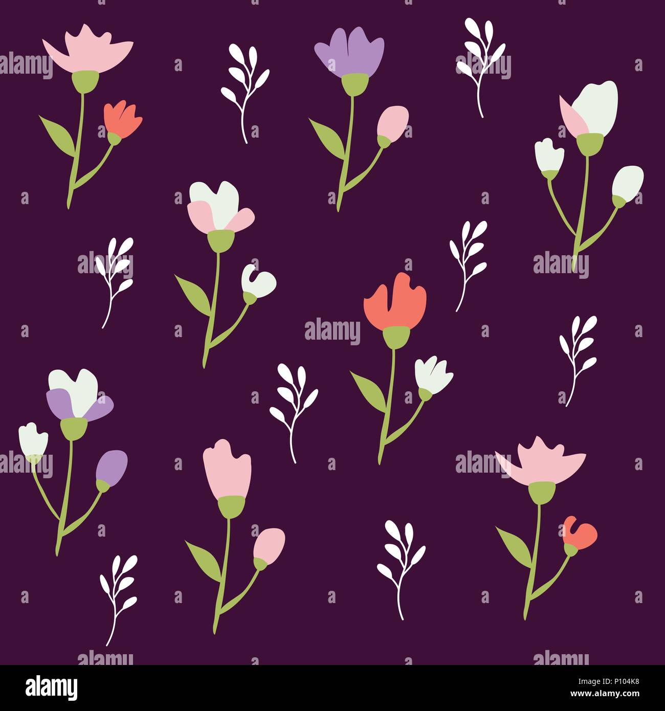 Seamless motivo floreale con i tulipani Illustrazione Vettoriale