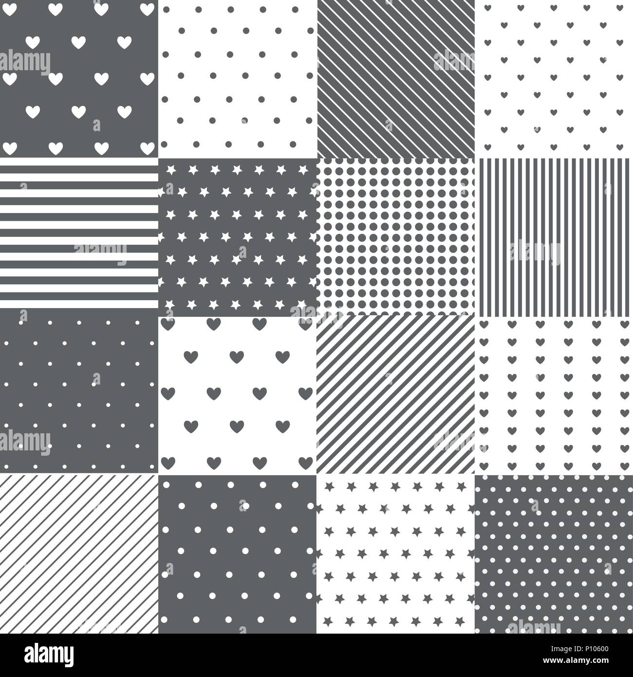 Seamless pattern impostato Illustrazione Vettoriale