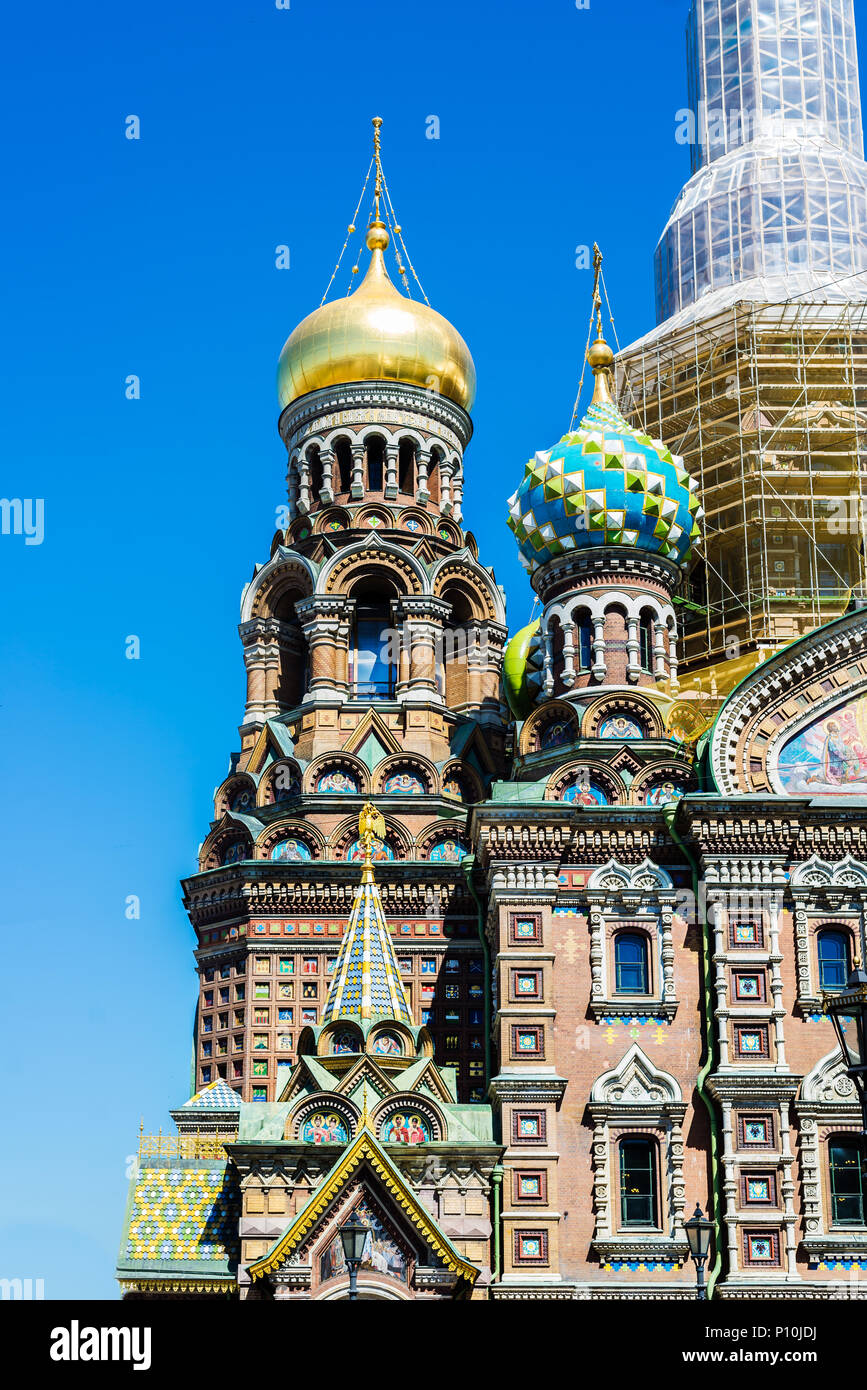 SAINT PETERSBURG, Russia - 24 May, 2018: Chiesa Ortodossa Spas na Krovi. Chiesa del Salvatore sul sangue versato o cattedrale della risurrezione di Chri Foto Stock