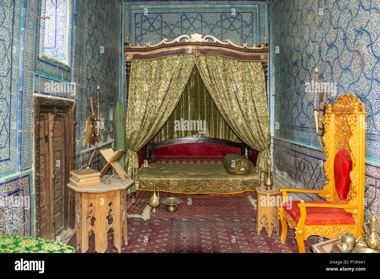 Re della camera da letto, Tash Hovli Palace, Khiva, Uzbekistan Foto Stock