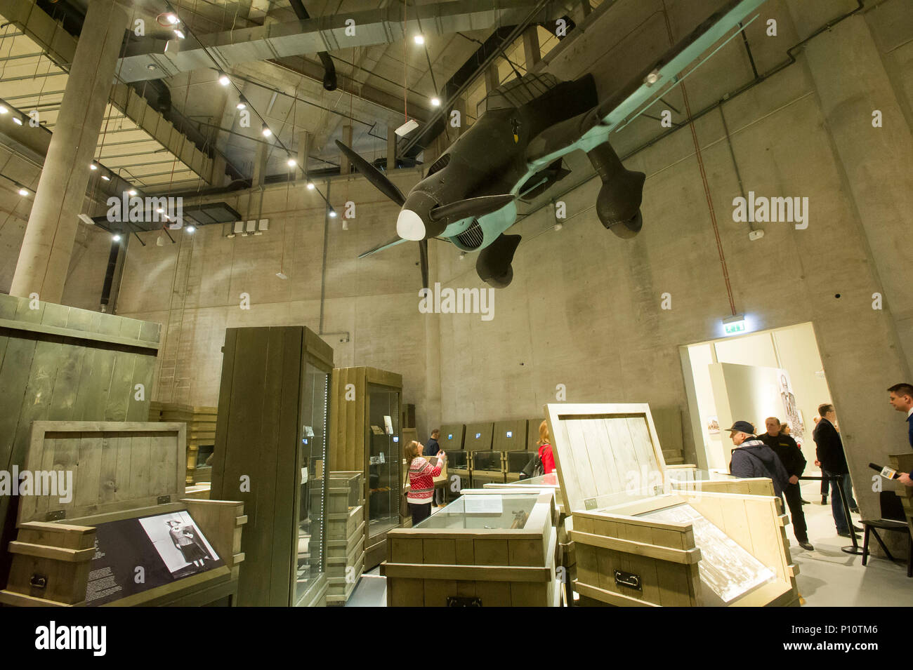 Il tedesco dive bomber Junkers Ju 87 Stuka come una parte di exhibion nel museo della Seconda Guerra Mondiale a Danzica, Polonia. 28 gennaio 2017 © Wojciech Strozyk Foto Stock