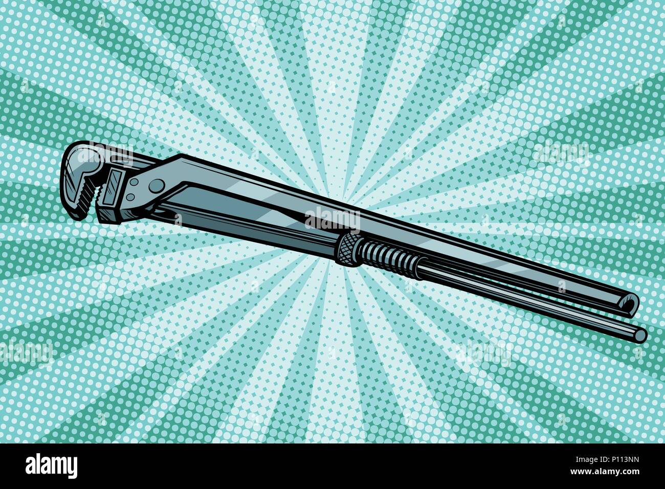 Chiave regolabile, utensile di lavoro Illustrazione Vettoriale