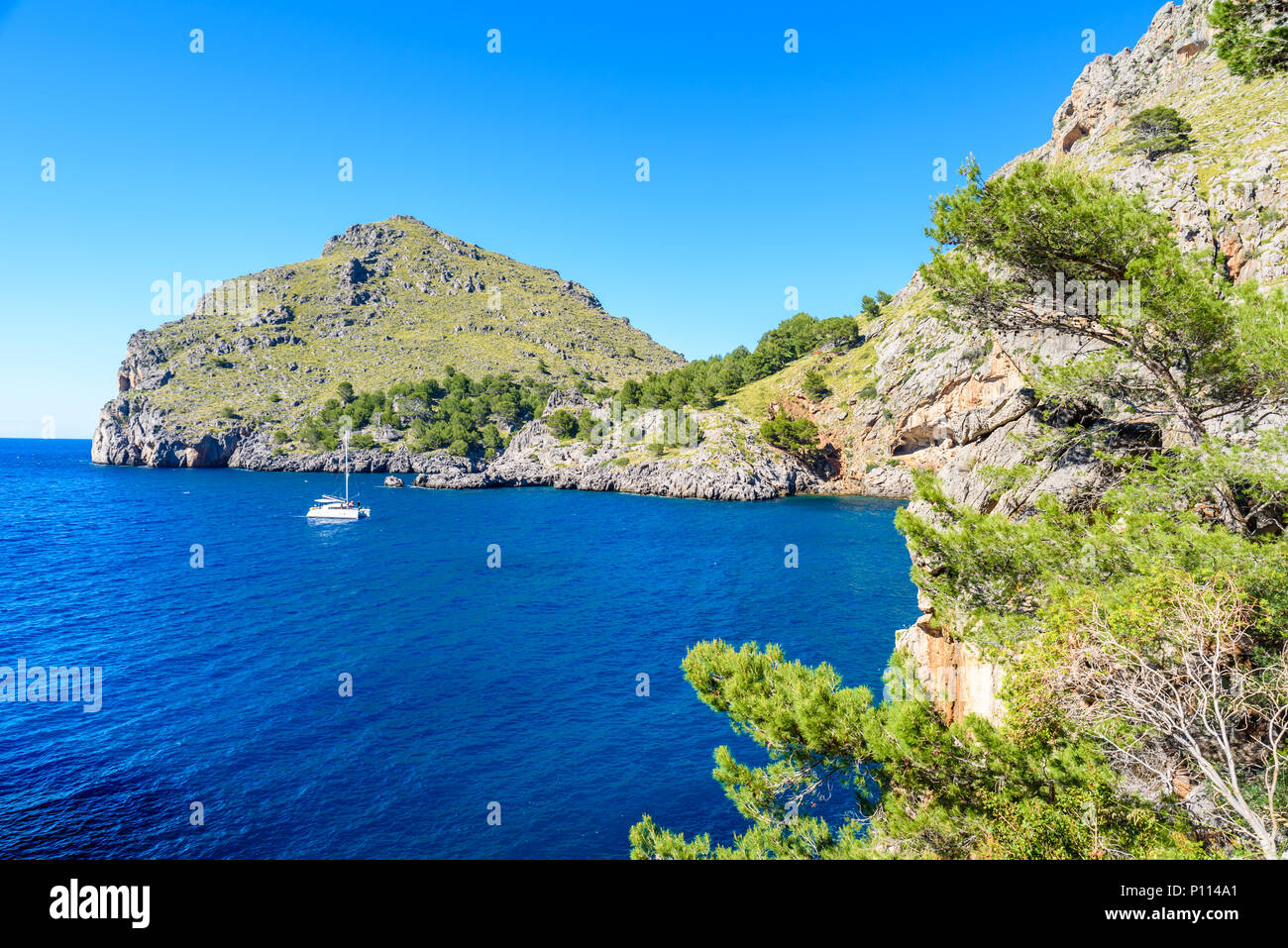 Torrent de Pareis e Port de Sa Calobra - bellissima costa di Mallorca, Spagna Foto Stock