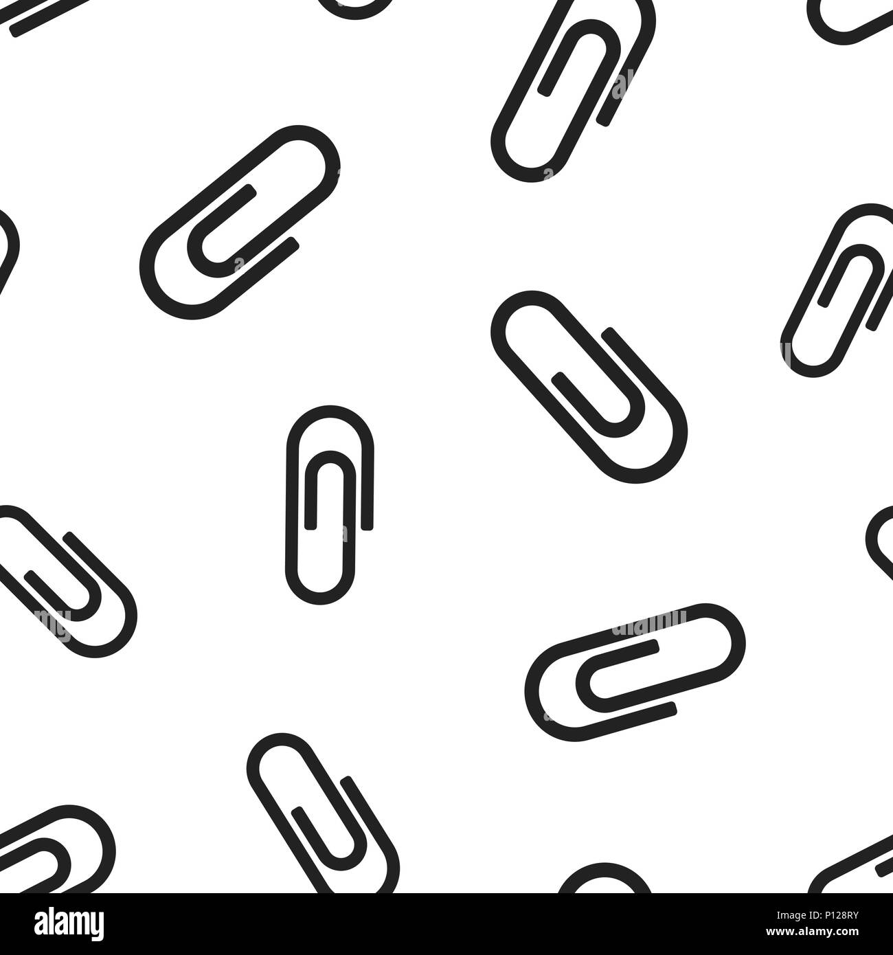 Clip di carta icona allegato modello seamless sfondo. Il concetto di Business illustrazione vettoriale. Il simbolo a forma di graffetta pattern. Illustrazione Vettoriale