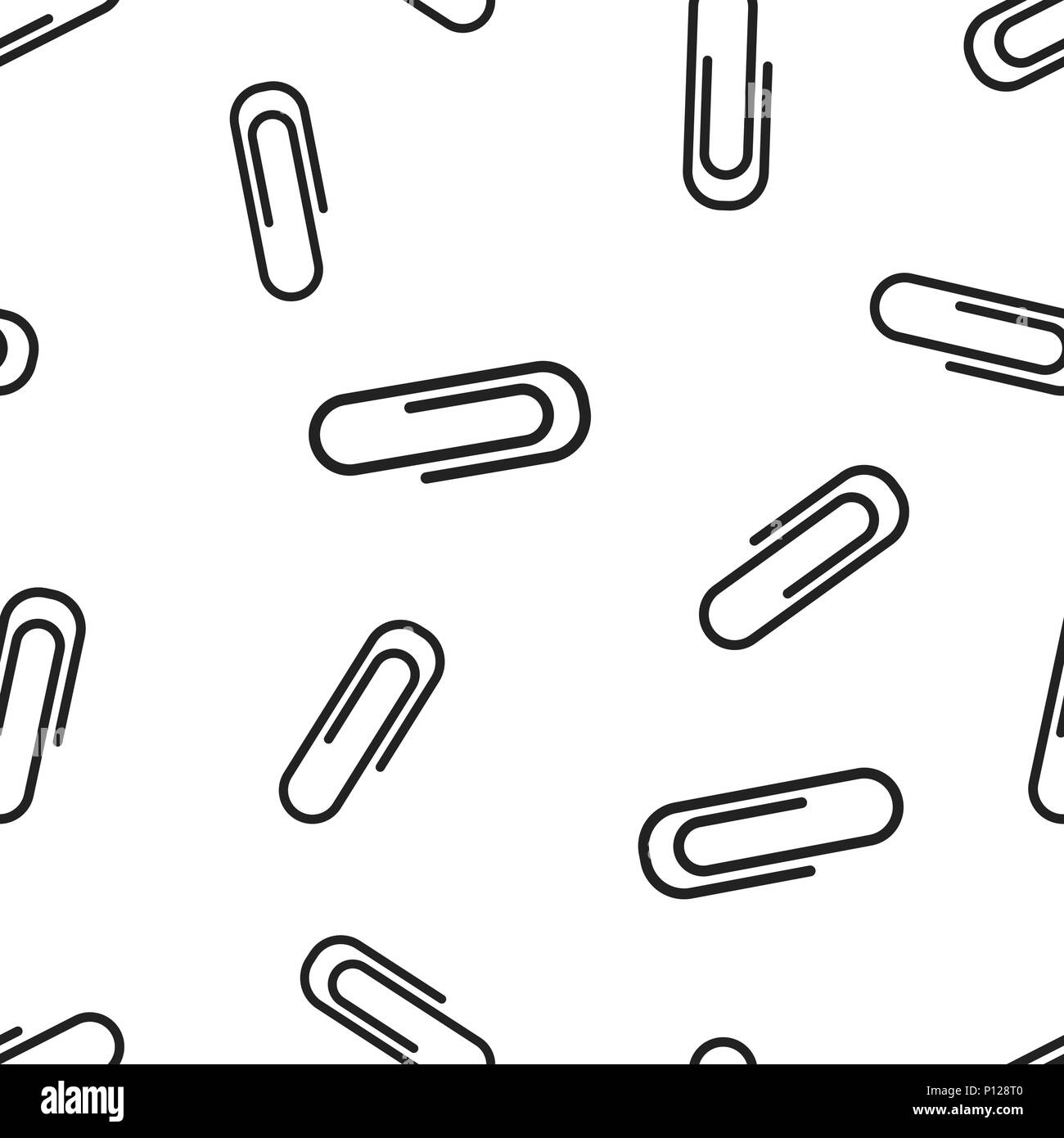 Clip di carta icona allegato modello seamless sfondo. Il concetto di Business illustrazione vettoriale. Il simbolo a forma di graffetta pattern. Illustrazione Vettoriale