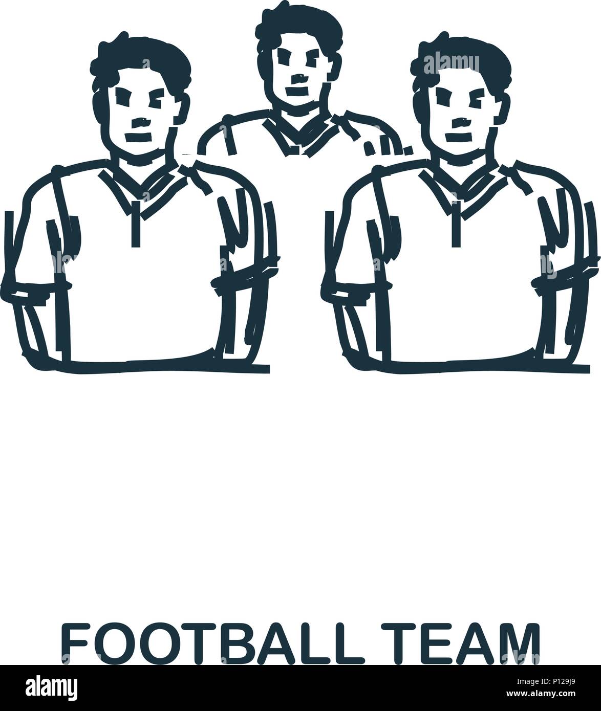 La squadra di football icona. Mobile Apps, la stampa e l'utilizzo di più. Semplice elemento cantare. Monocromatico Football Team icon illustrazione. Illustrazione Vettoriale