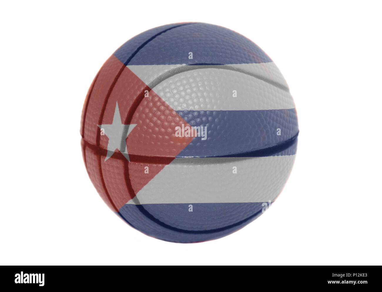 Bandiera di Cuba il volley ball isolata su uno sfondo bianco Foto Stock