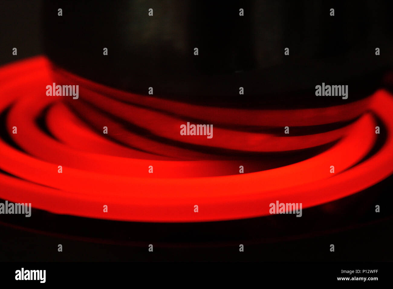 Close up red hot ceramica stufa elettrica Foto Stock