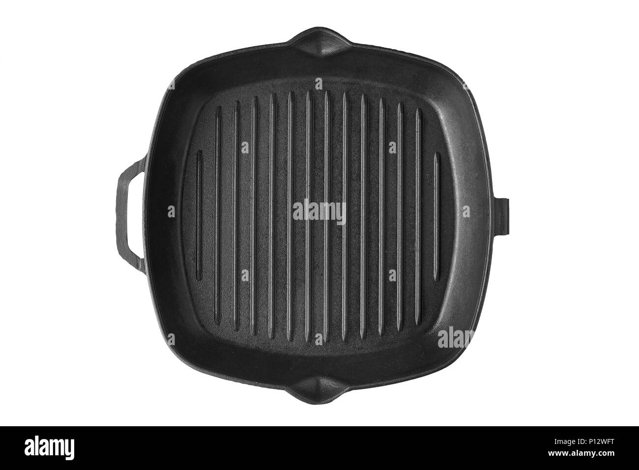 Svuotare padella per grigliare isolati su sfondo bianco Foto Stock