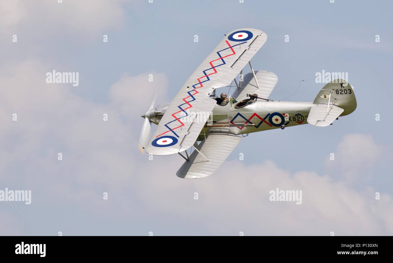 1937 Hawker Demon battenti al Fly Navy in airshow Shuttleworth il 3 giugno 2018 Foto Stock