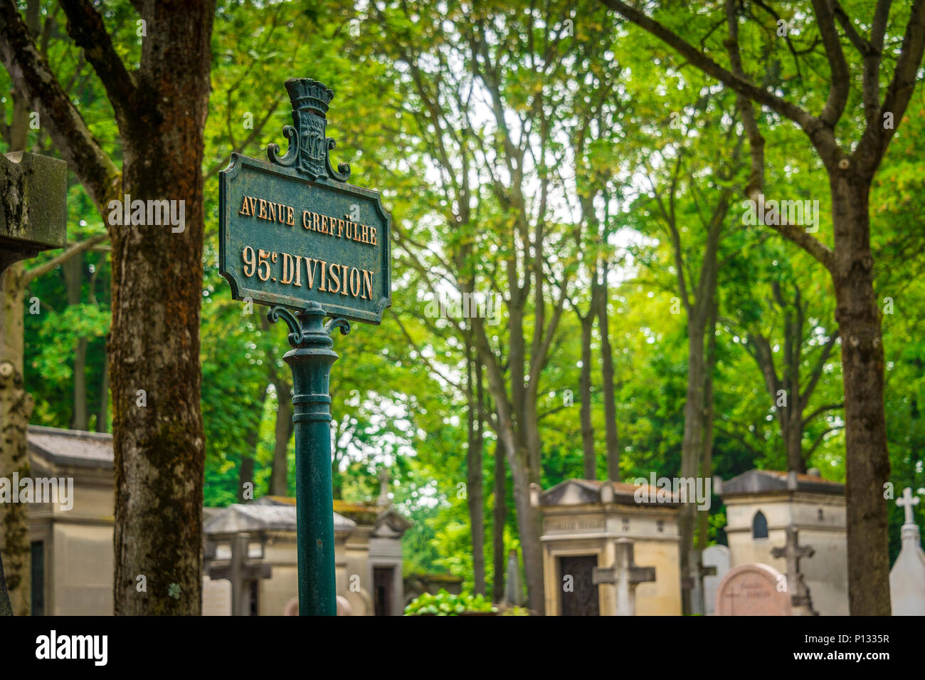 Cimitero di Père Lachaise è il più grande cimitero della città di Parigi Foto Stock