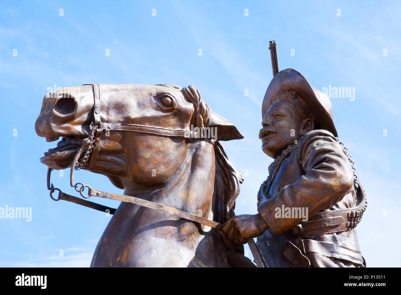 Scultura di Pancho Villa Foto Stock