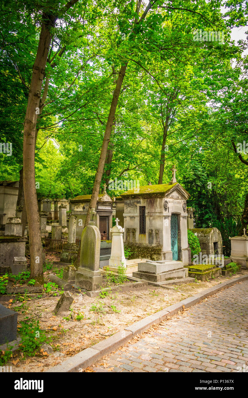 Cimitero di Père Lachaise è il più grande cimitero della città di Parigi Foto Stock