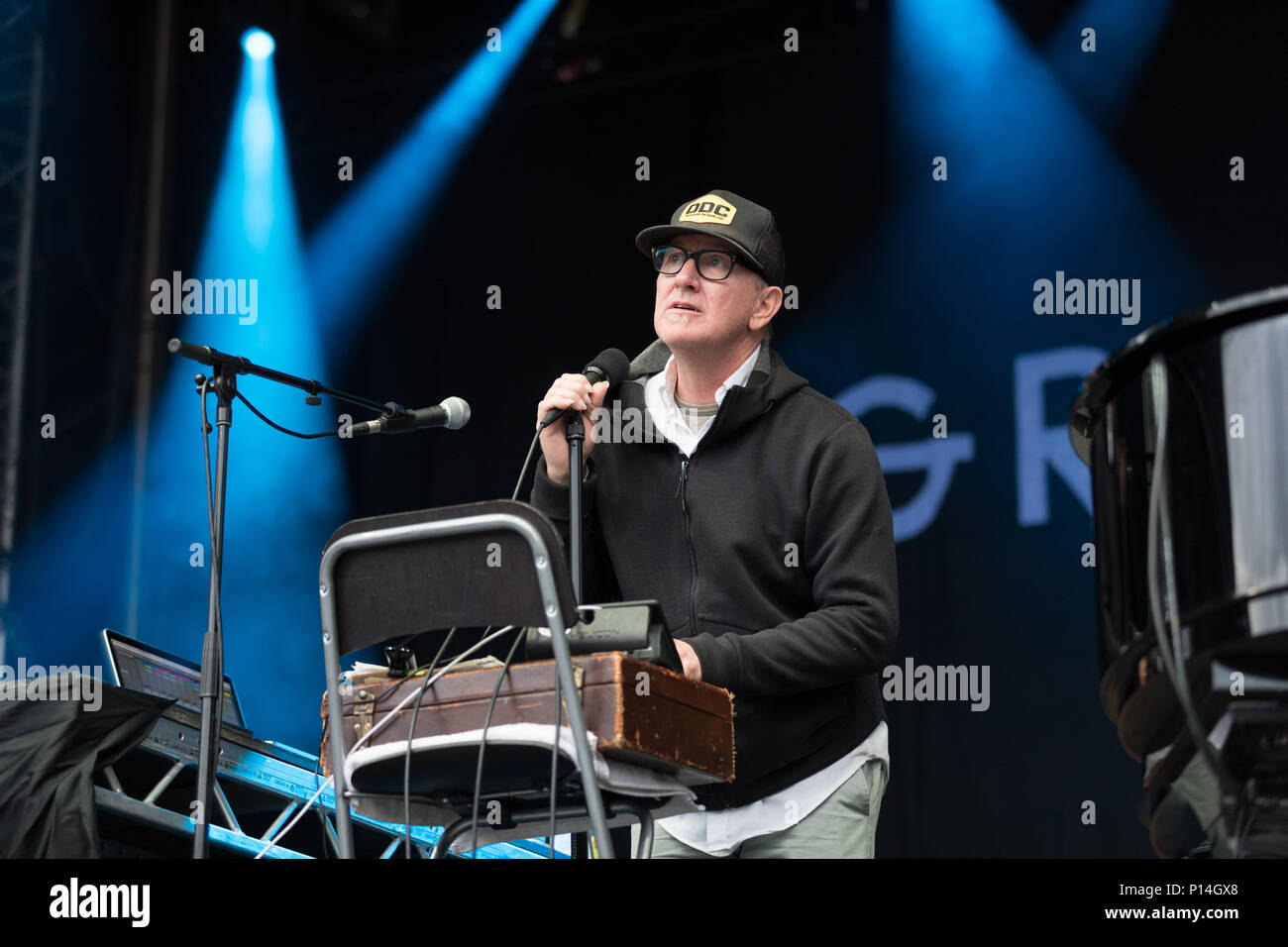 Lambchop giocando al green man festival in Galles. Foto Stock