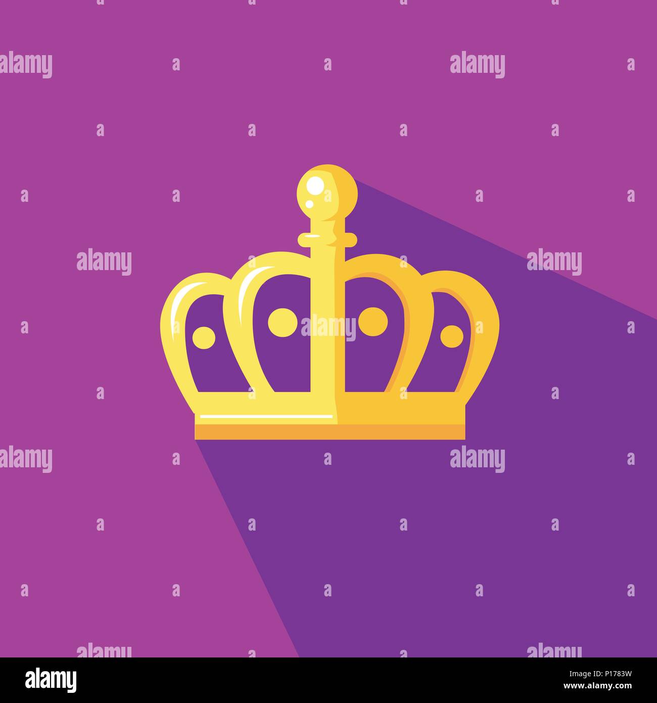 Illustrazione di una corona di corona piatta in uno stile di design Illustrazione Vettoriale