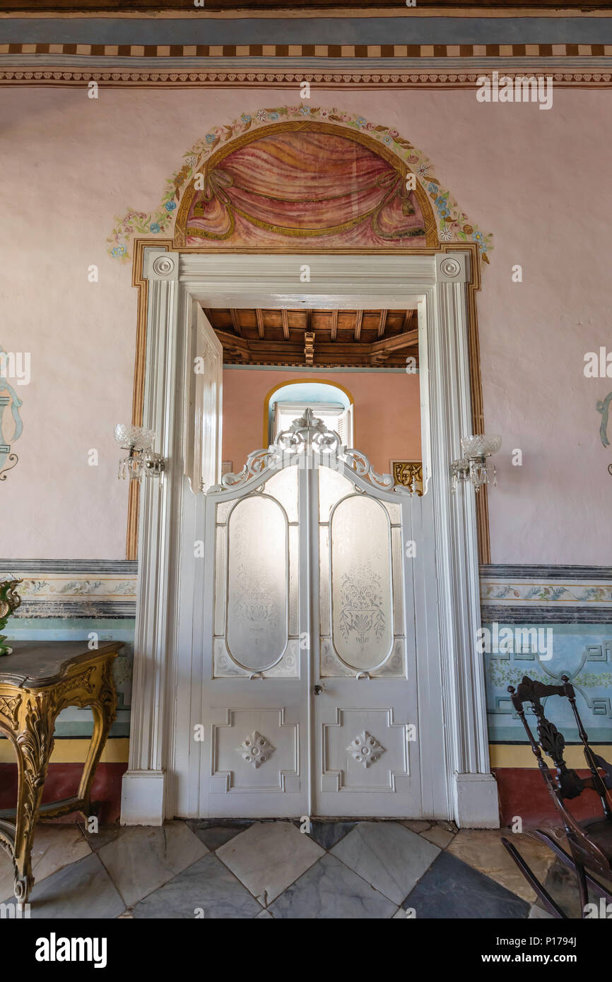 Vista interna del Museo de Arquitectura Colonial nel Patrimonio Mondiale UNESCO città di Trinidad, Cuba. Foto Stock