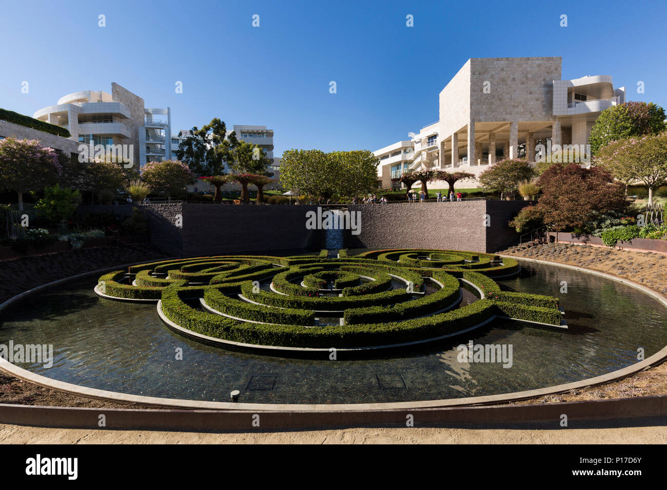 Vista del centro scendete dal giardino centrale da artista Robert Irwin. Aug, 2016. Los Angeles, California, U.S.A. Foto Stock