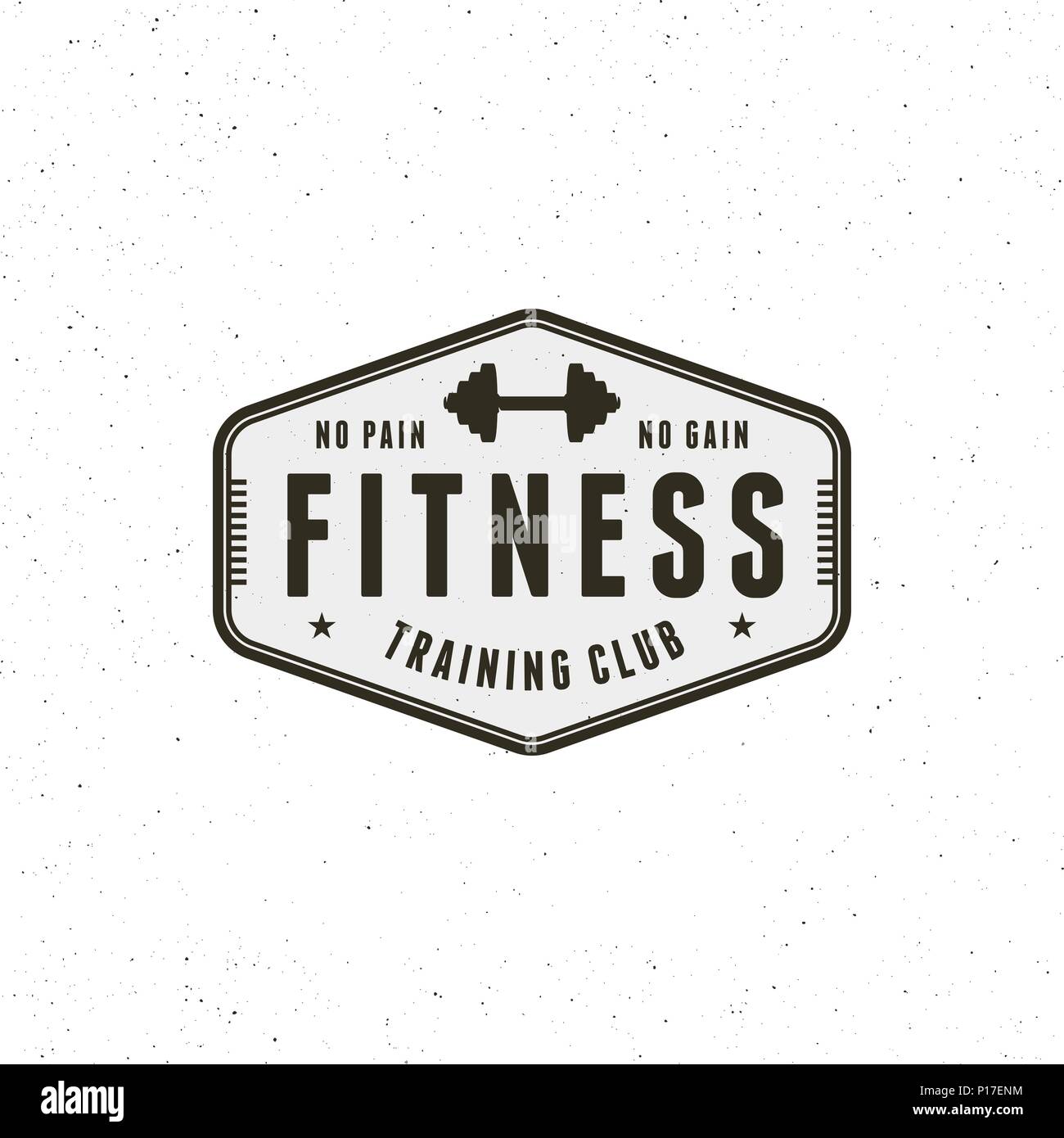 Vintage palestra fitness logo in stile retrò sport emblema. illustrazione vettoriale Illustrazione Vettoriale