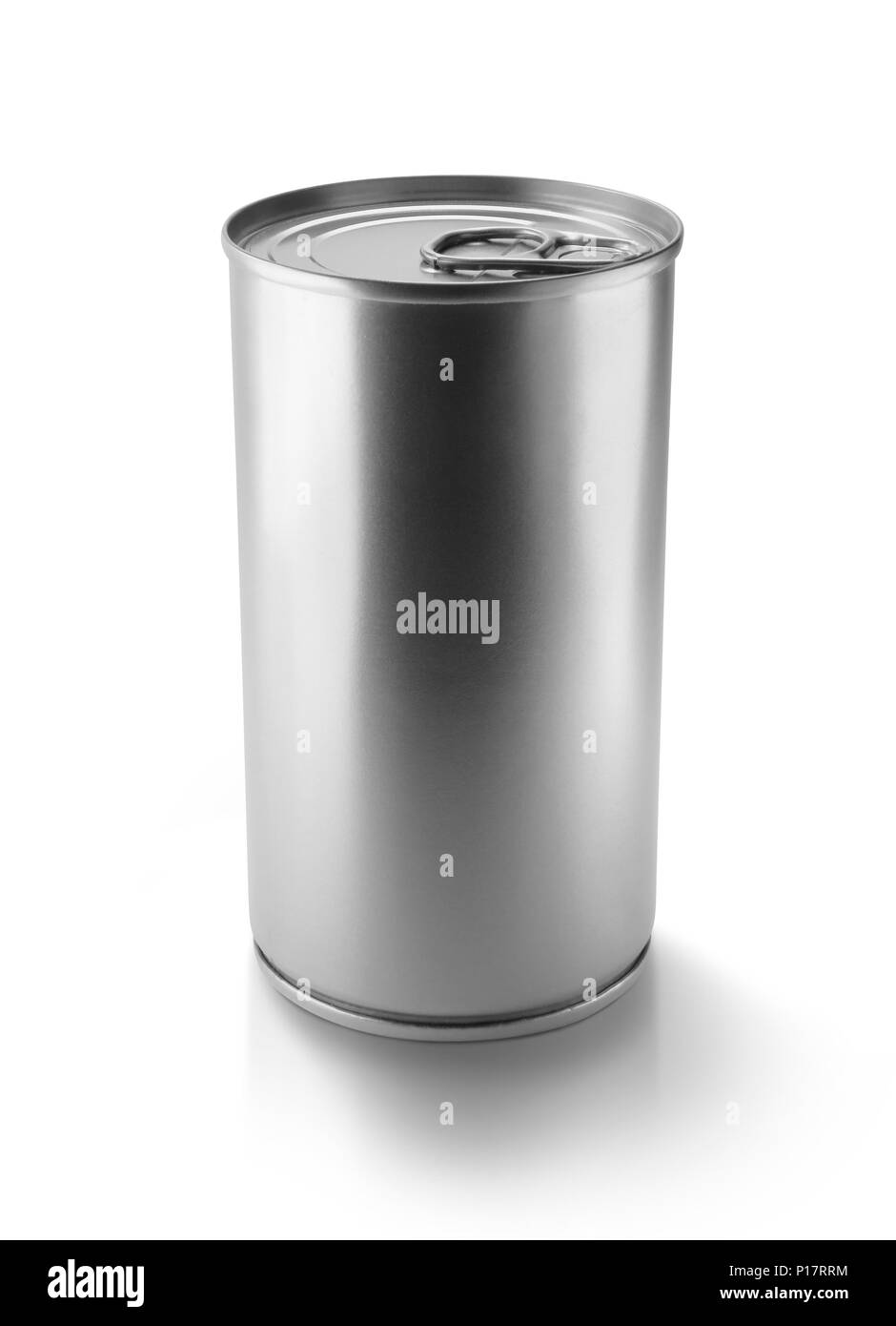 Alluminio stagno su sfondo bianco Foto Stock