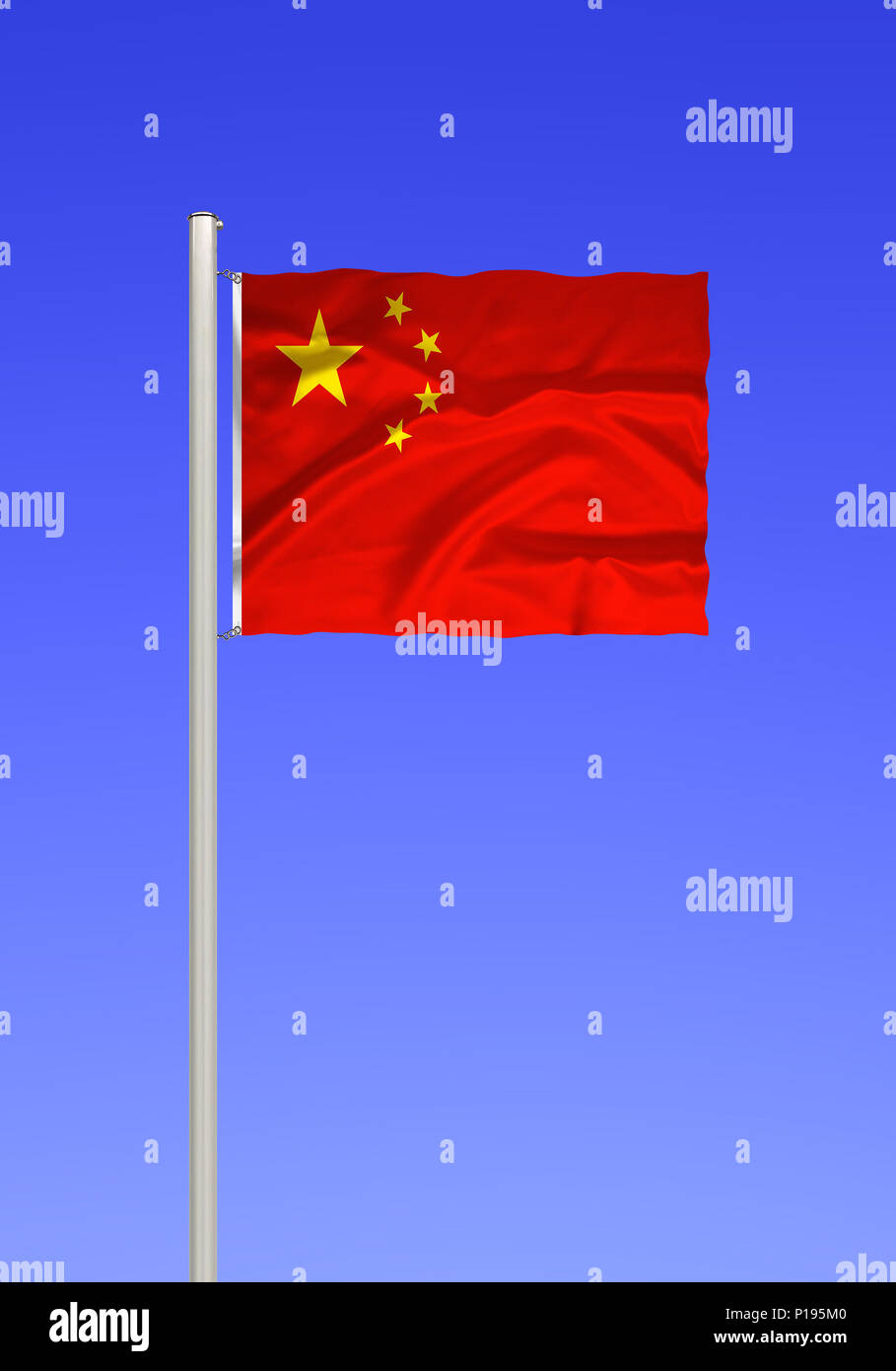 Bandiera della Cina, Flagge von Cina Foto Stock