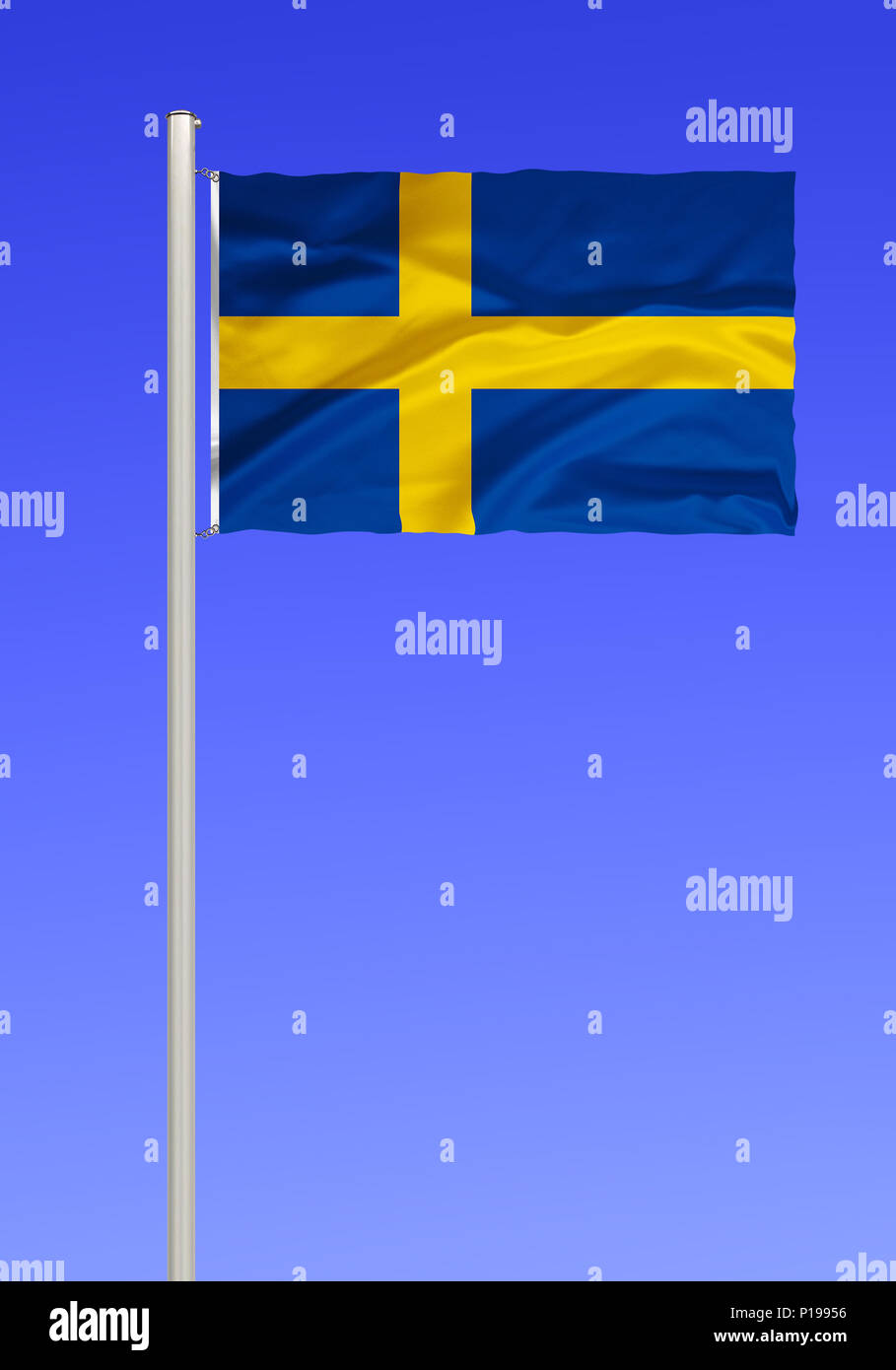 Bandiera della Svezia, Flagge von Schweden Foto Stock