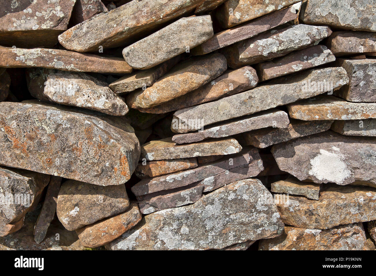 Asciugare la parete in pietra nel Parco Nazionale di Brecon Beacons, Wales, Regno Unito Foto Stock