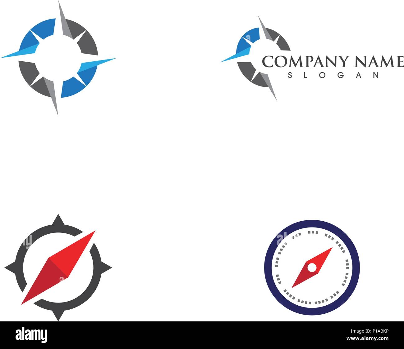 Logo della bussola Modello icona vettore illustration design Illustrazione Vettoriale