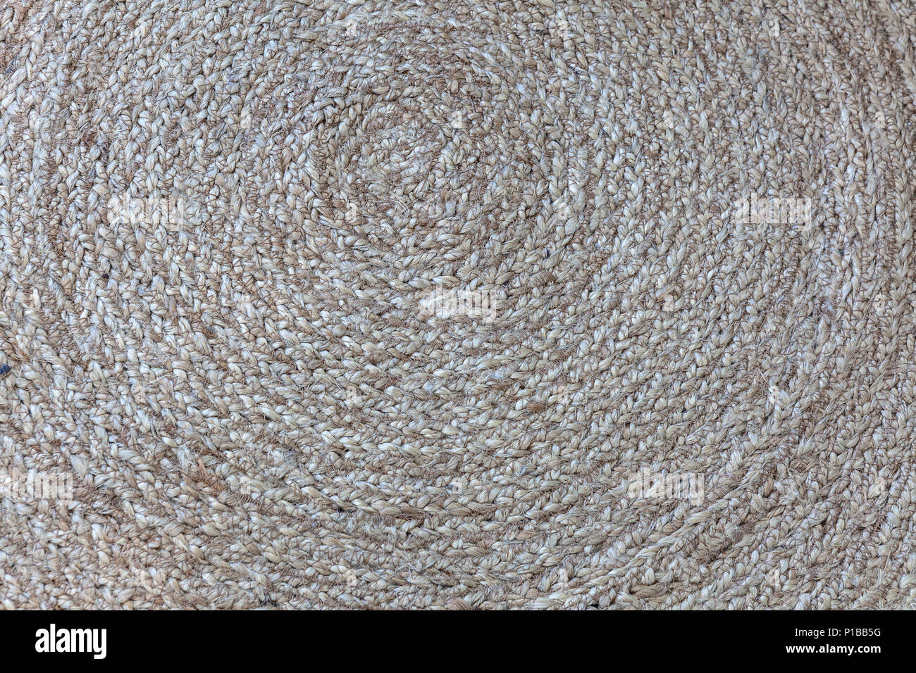 La iuta intrecciate a spirale rug sfondo texture Foto Stock