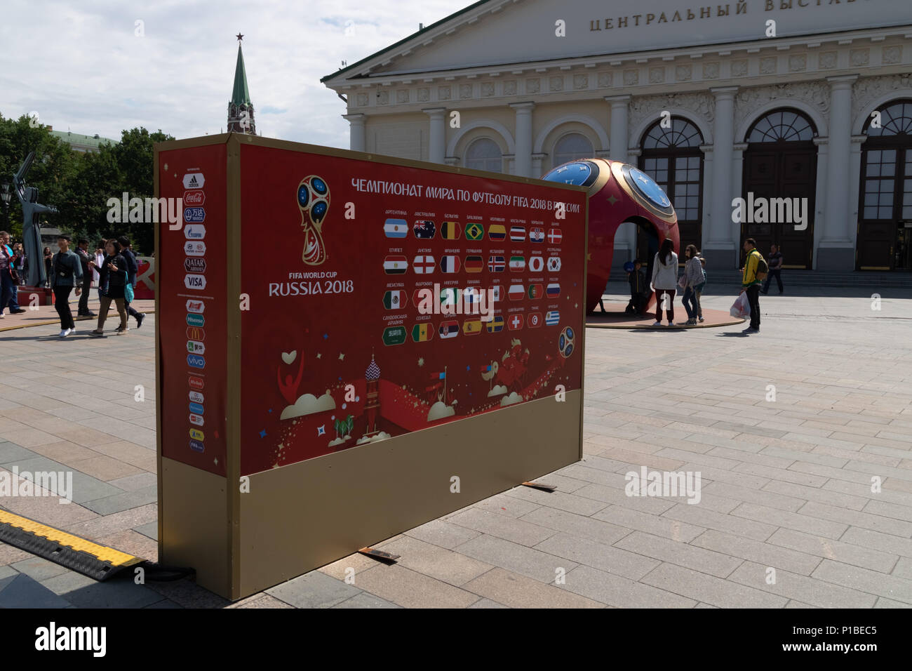 Moscow City Centre, il Cremlino, Russia, World Cup 2018, calcio Foto Stock