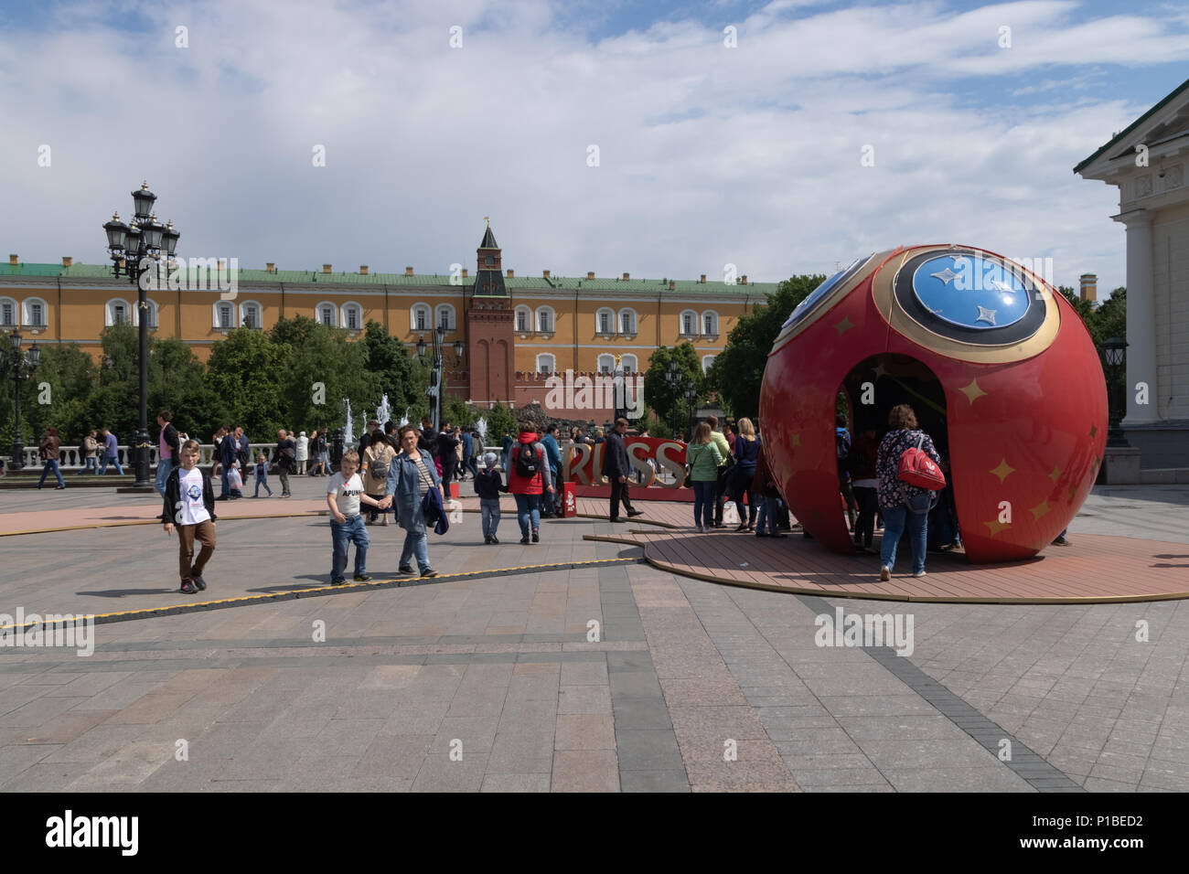 Moscow City Centre, il Cremlino, Russia, World Cup 2018, calcio Foto Stock