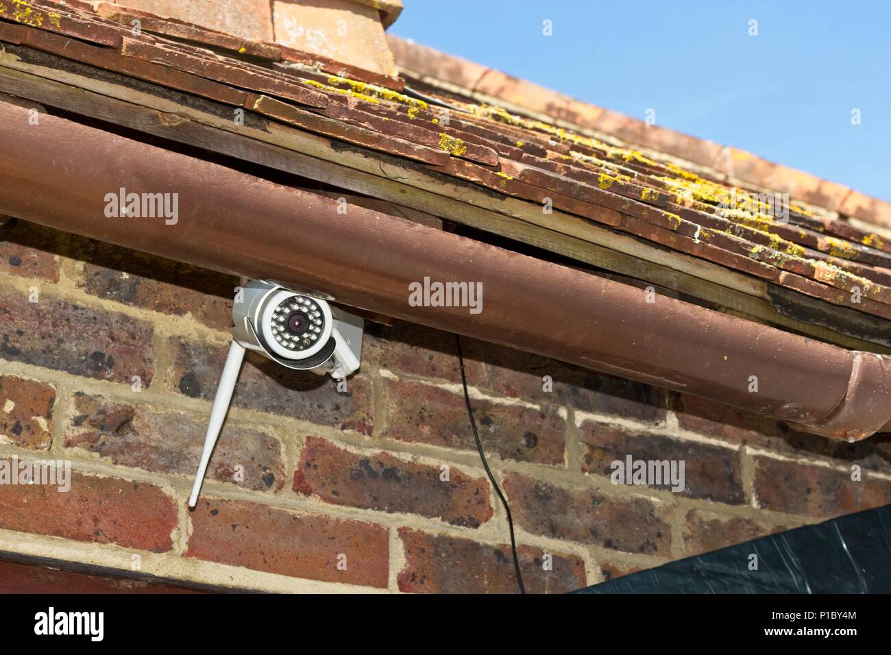Telecamera TVCC su fuori di casa, East Sussex, Regno Unito Foto Stock