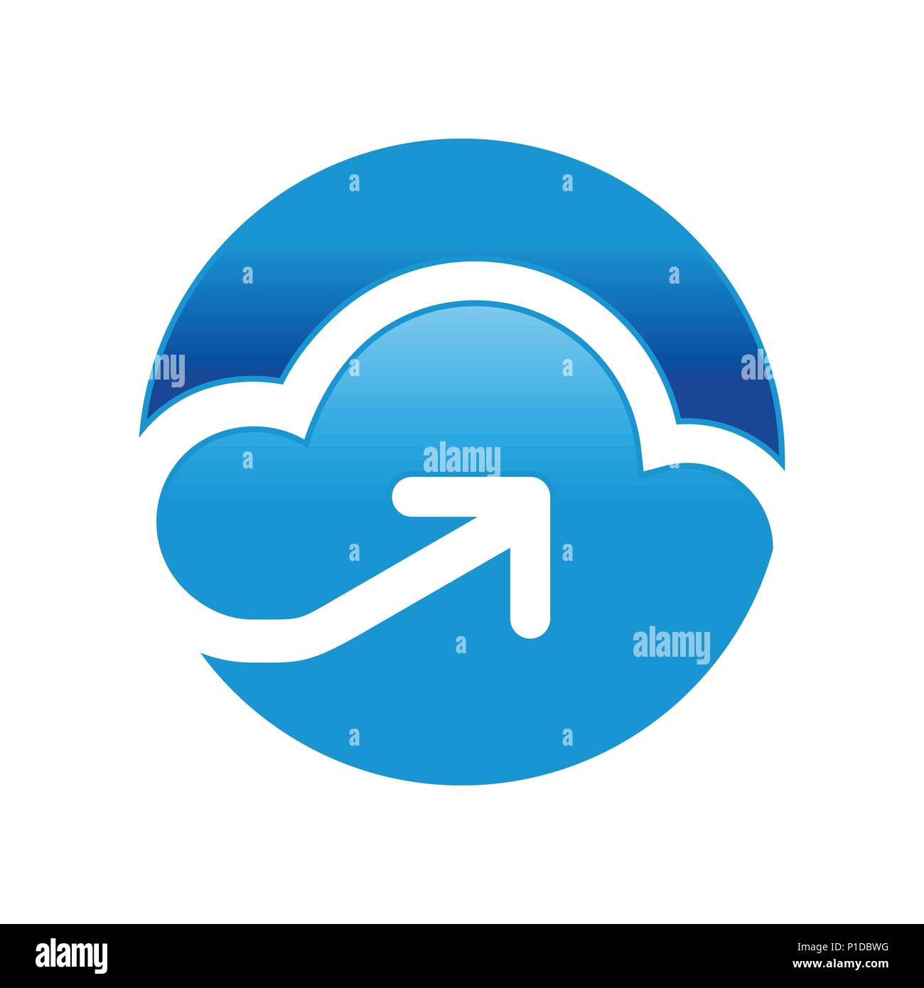 Lo storage cloud Accesso vettore circolare simbolo Graphic Logo Design Illustrazione Vettoriale