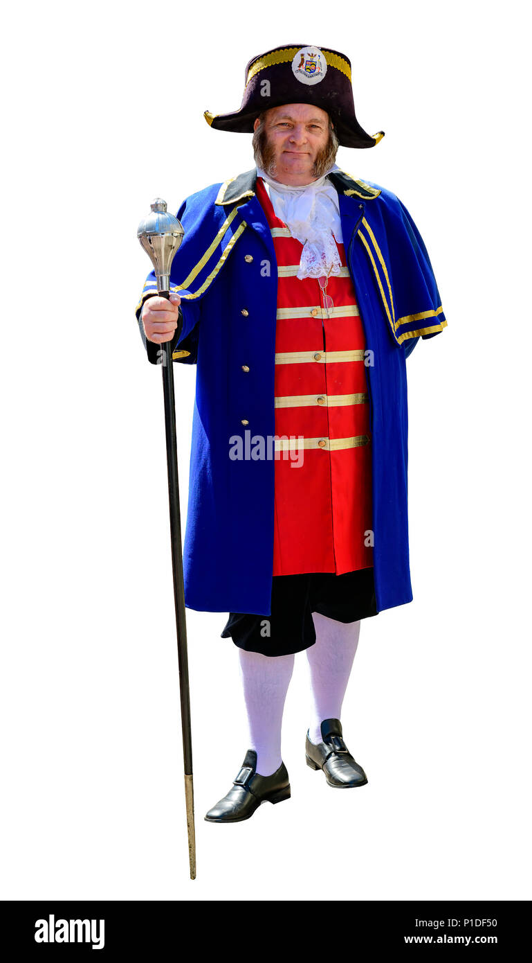 Carattere alla Rochester dickens festival vestito come il signor Bumble il beadle Foto Stock