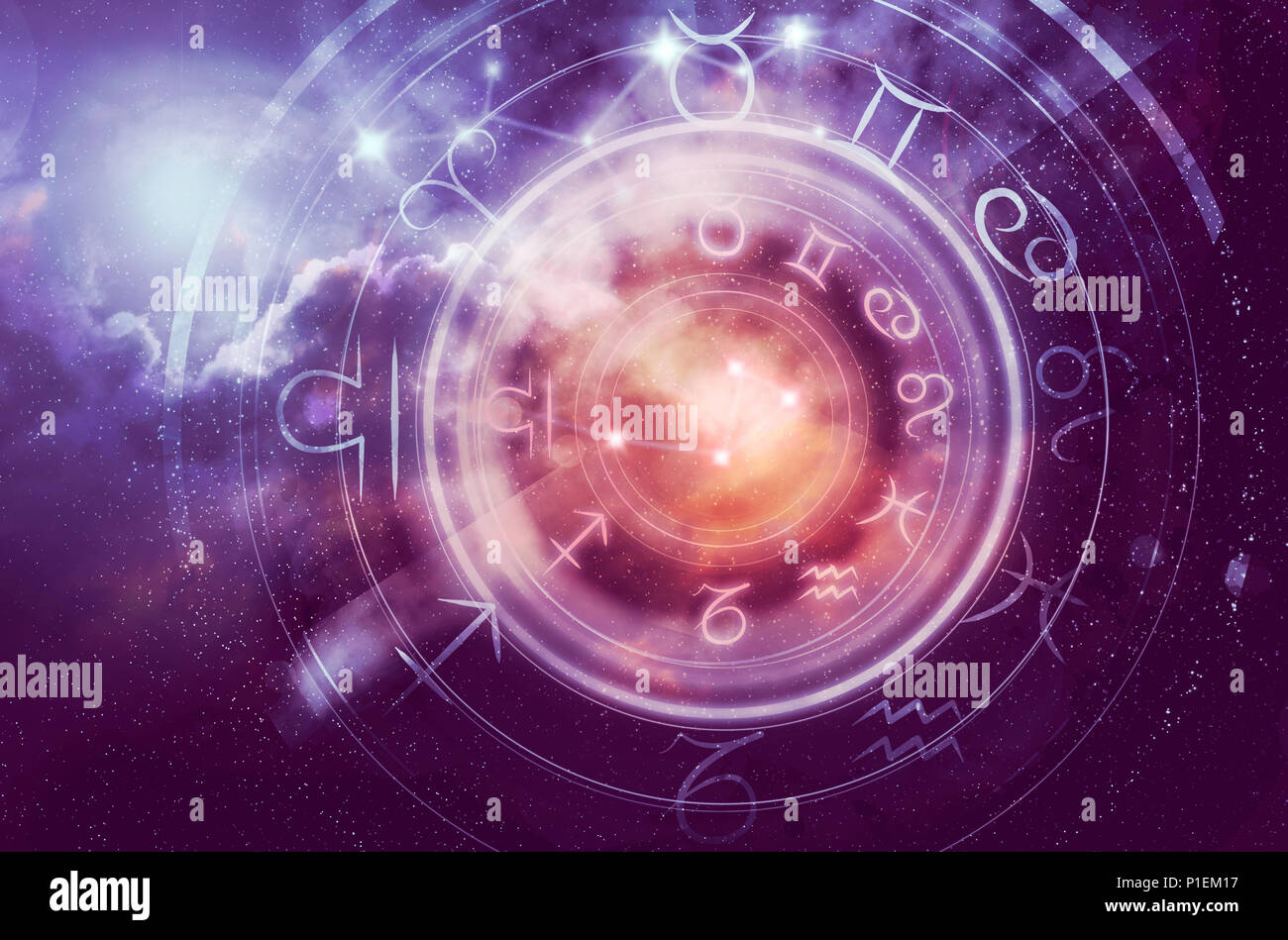 Astrologia oroscopo sfondo Foto Stock
