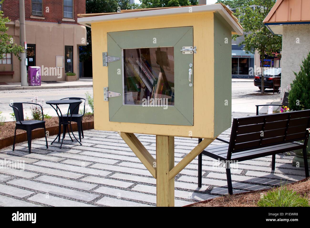 Philadelphia, PA, Stati Uniti d'America - 7 giugno, 2018; poco libera di librerie e pocket parks si trovano in tutto il gruppo del partito europeo dei liberali eco-friendly neighborhood di Mt. Ariosa. Foto Stock