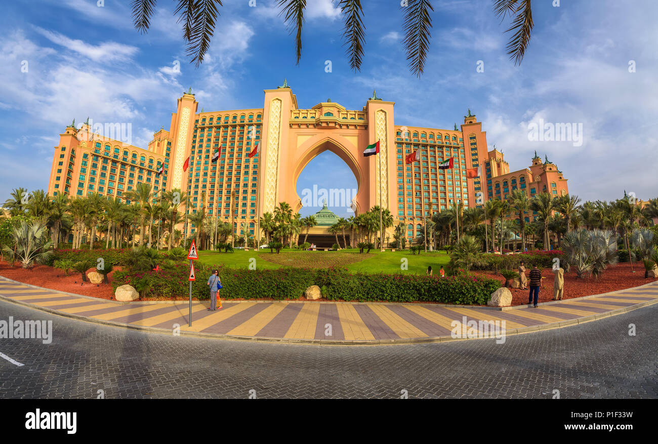 Atlantis, Il Palm Hotel si trova all'apice del Palm Jumeira Foto Stock