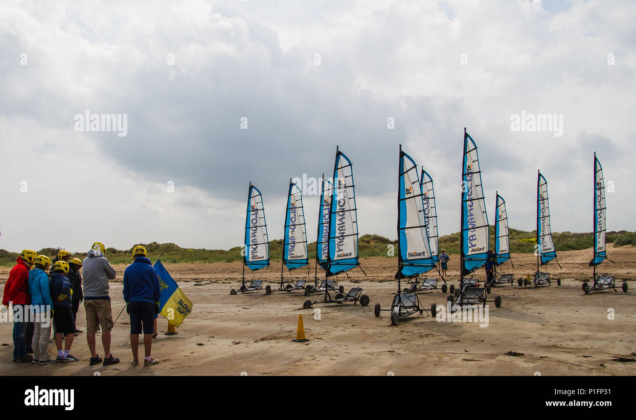 Blowcarting (Landyachting) St Andrews Fife, Scozia, Regno Unito Foto Stock