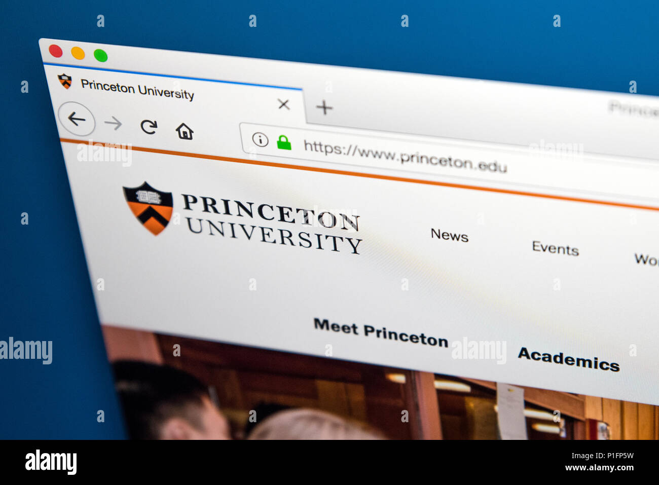 LONDON, Regno Unito - 17 Maggio 2018: la homepage del sito ufficiale di Princeton University - un privato Ivy League ricerca Università di Princeton, New Foto Stock