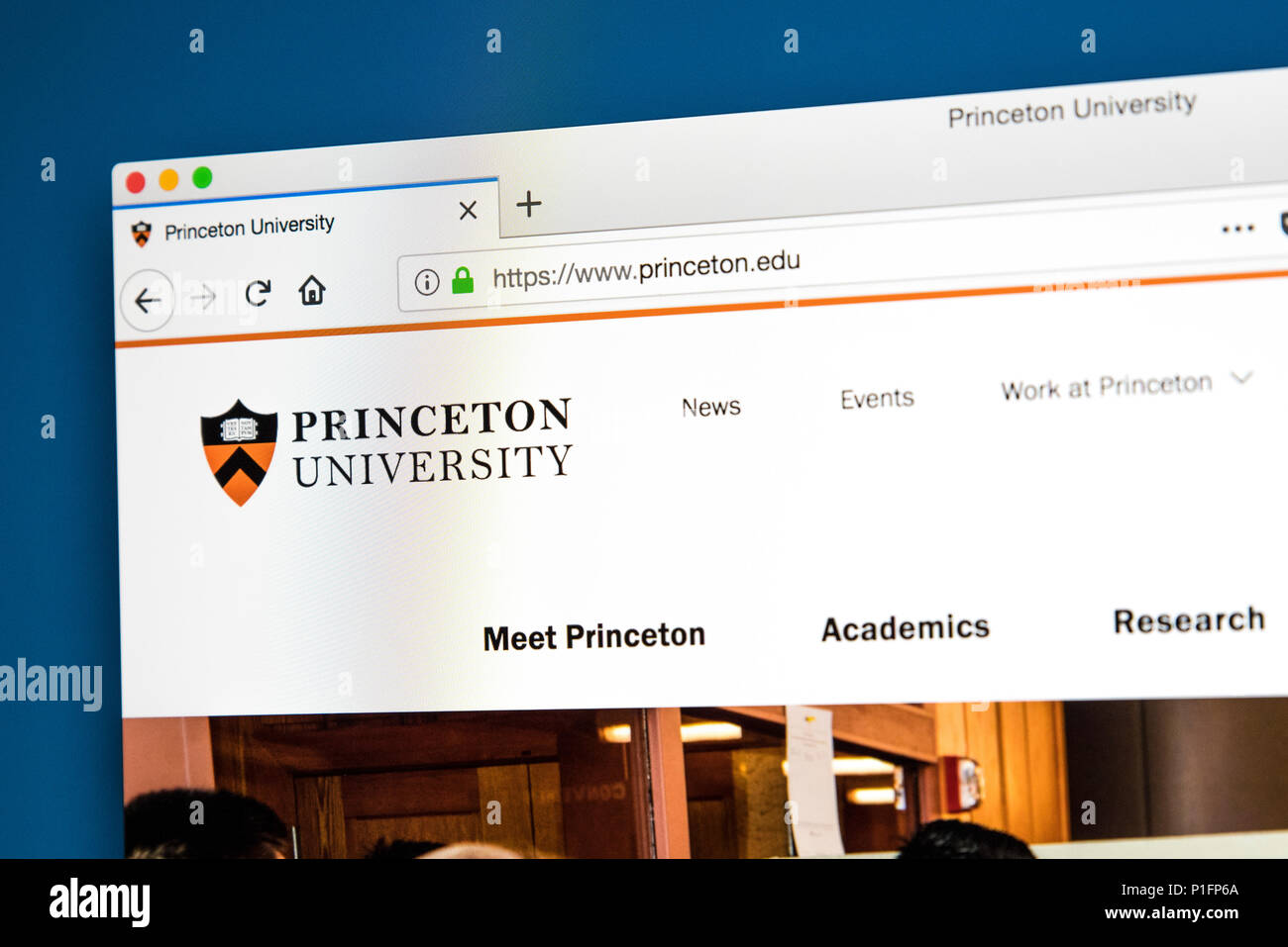 LONDON, Regno Unito - 17 Maggio 2018: la homepage del sito ufficiale di Princeton University - un privato Ivy League ricerca Università di Princeton, New Foto Stock