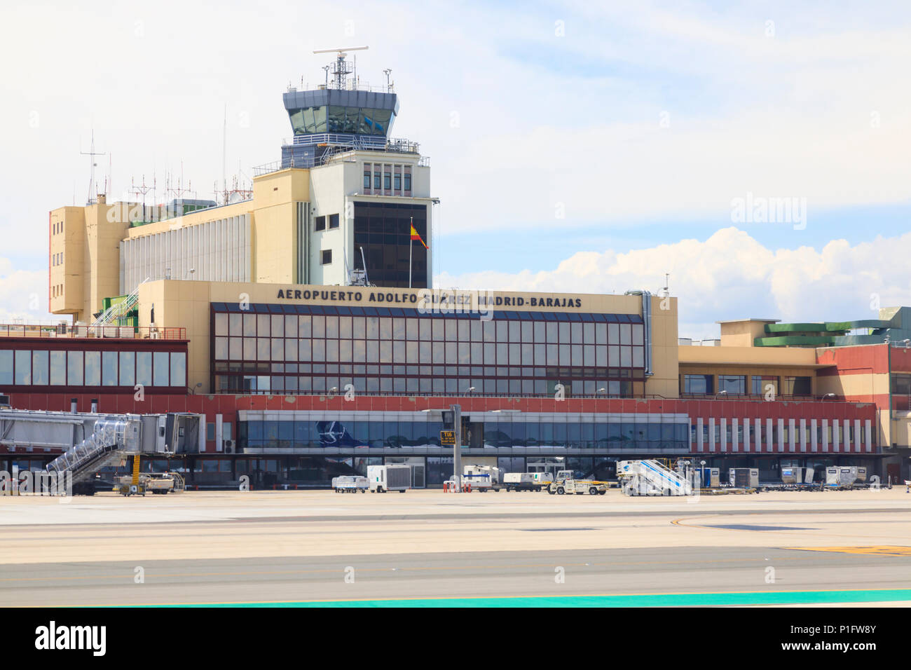Torre di controllo, Adolfo SUAREZ Barajas Aeropuerto, Madrid, Spagna. Maggio 2018 Foto Stock